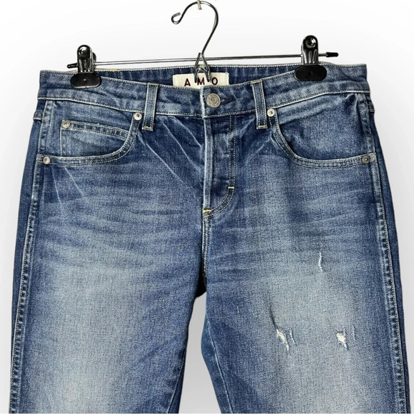 AMO Tomboy Mid Rise Cropped Ankle Jeans in High Roller 27 - Picture 3 of 10